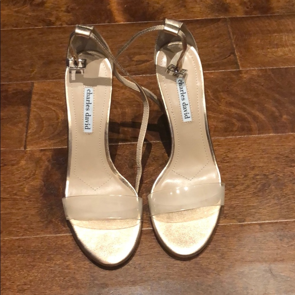 Charles David Rose Leather High-Heel Sandals